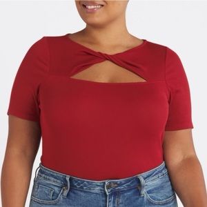 NWT : 41 HAWTHORN
Gilmora Short Sleeve Fitted Cut Out
Knit Top : Sz. 2X